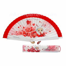 Abanico Malamalaka Corazón Rojo con estuche