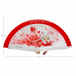 Abanico Malamalaka Corazón Rojo medidas