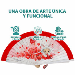 Abanico Malamalaka Corazón Rojo hecho en España