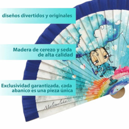 Abanico Malamalaka Agua Azul hecho en España