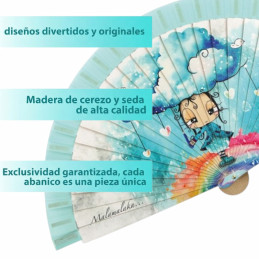 Abanico Malamalaka Agua Celeste obra de arte