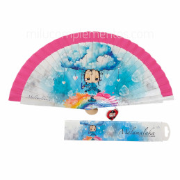 Abanico Malamalaka Agua Rosa con estuche