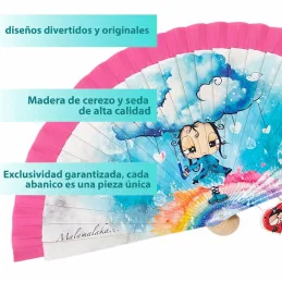 Abanico Malamalaka Agua Rosa tamaño ideal de mujer
