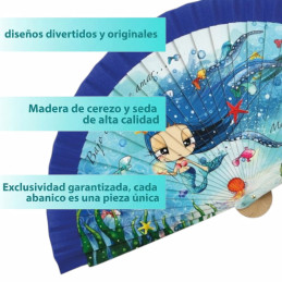 Abanico Malamalaka Mar Azul de gran calidad y diseño