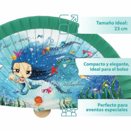 Abanico Malamalaka Mar Verde de mujer o señora