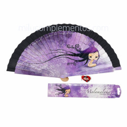 Abanico Malamalaka Mandala Negro con estuche para regalo