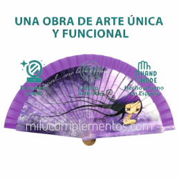 Abanico Malamalaka Mandala Morado buen diseño y precio