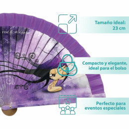 Abanico Malamalaka Mandala Morado gran calidad