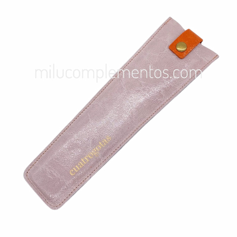 Funda de Piel Bicolor para Abanico Lila/Azul original y practica