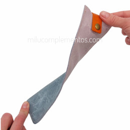 Funda de Piel Bicolor para Abanico Lila/Azul moldeable para tu abanico
