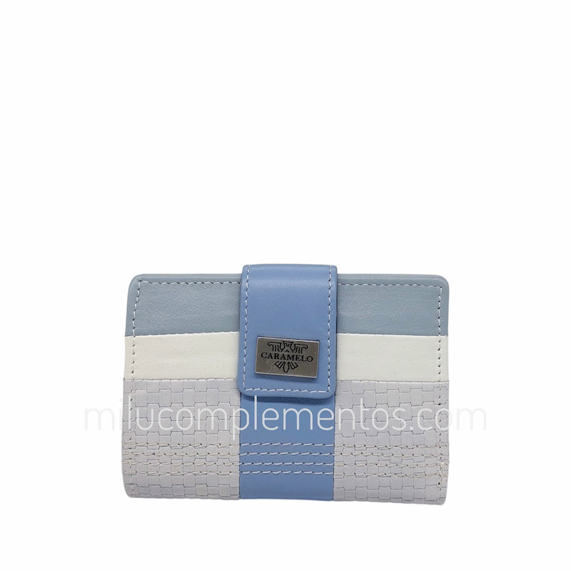Cartera de piel napa trenzada Caramelo azul primavera verano 2026