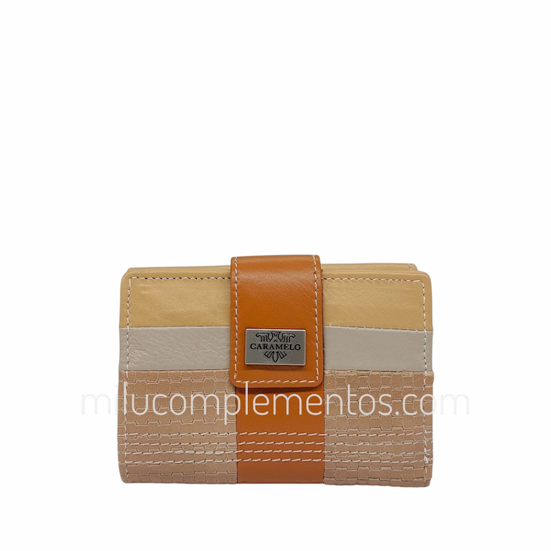 Cartera de piel napa trenzada Caramelo camel nueva colección