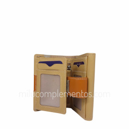 Cartera de piel napa trenzada Caramelo camel de señora