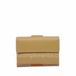 Cartera de piel napa trenzada Caramelo camel