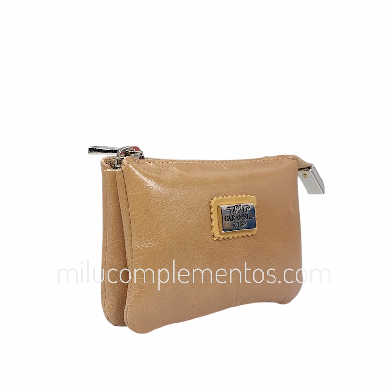 Monedero de Piel Caramelo Colección Athene Camel de chica