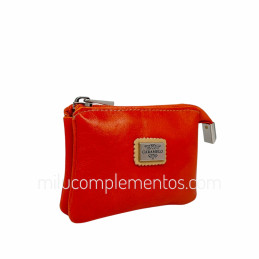 Monedero de Piel Caramelo Colección Athene Naranja de mujer