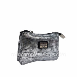 Monedero de Piel Brisa Caramelo Color Plata de señora