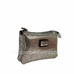 Monedero de Piel Brisa Caramelo Color Bronce con cremallera