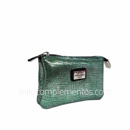 Monedero de Piel Brisa Caramelo Color Verde de mujer