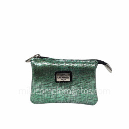 Monedero de Piel Brisa Caramelo Color Verde gran calidad