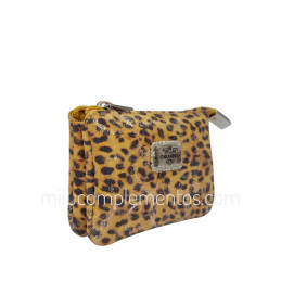 Monedero de Piel Gobar marca Caramelo Color Ocre