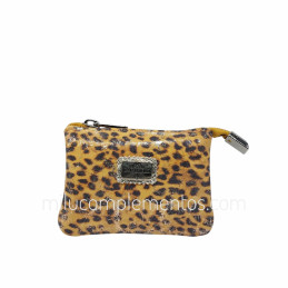 Monedero de Piel Gobar Caramelo Color Ocre de mujer