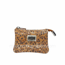 Monedero de Piel Gobar Caramelo Color Camel tres huecos