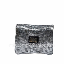 Monedero Piel Caramelo Brisa Plata Solapa con cremallera
