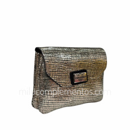 Monedero Piel Caramelo Brisa Bronce Solapa de mujer