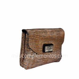Monedero Piel Caramelo Brisa Cobre Solapa de mujer