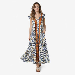 Vestido Largo Tantrend Estampado Cebra borde Étnico de chica