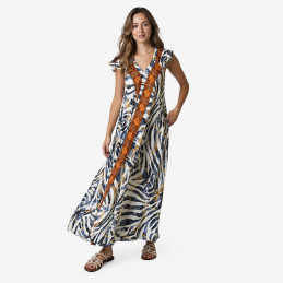Vestido Largo Tantrend Estampado Cebra Étnico en tienda online