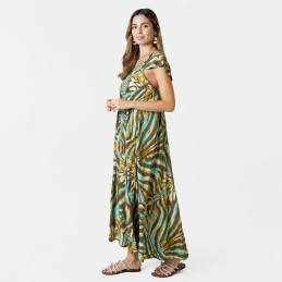 Vestido Largo Tantrend Animal/Foil Dorado de chica