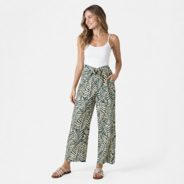 Pantalón Polysilk Tantrend Selva y Foil Dorado de mujer