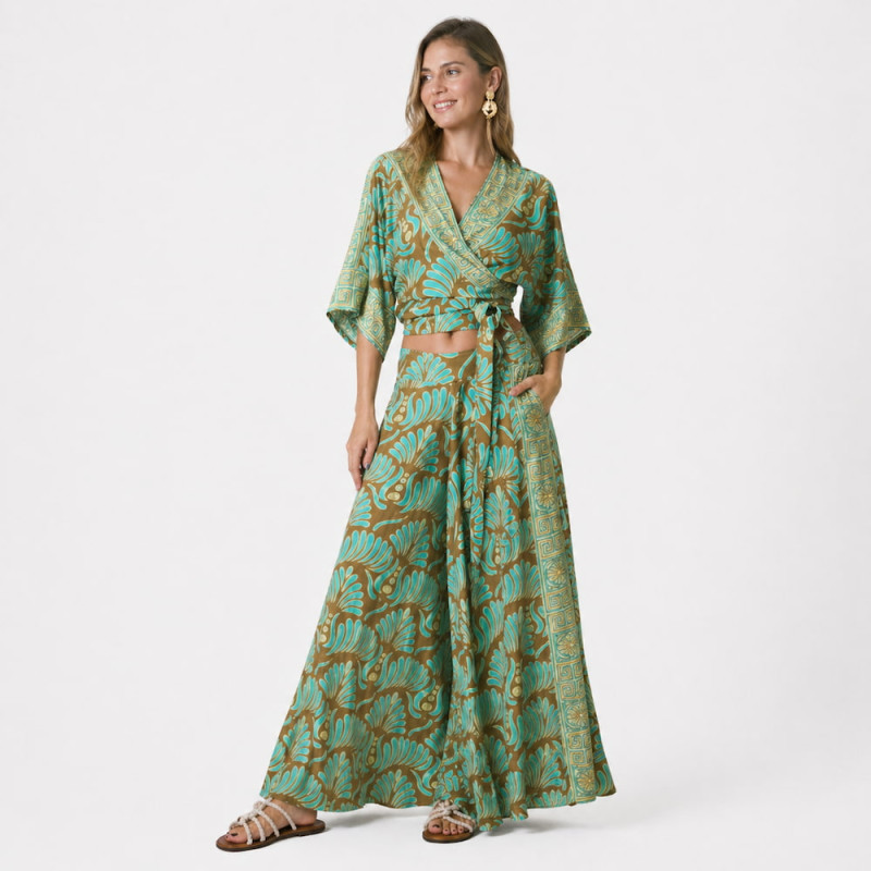 Falda Pantalón Tantrend Organic Print/Foil Dorado de mujer