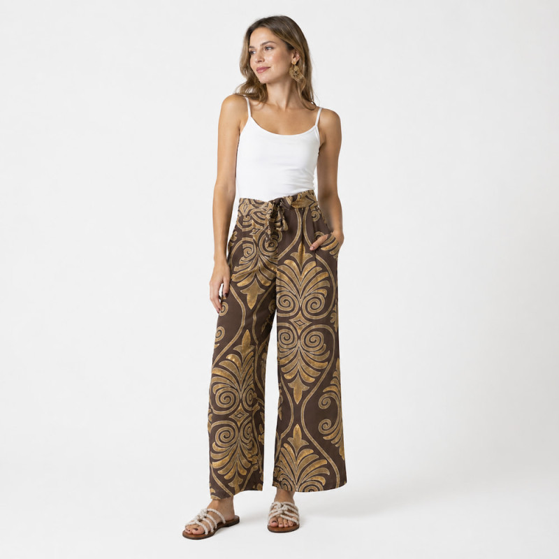 Pantalón Tantrend Brown peacock/Foil Dorado de chica