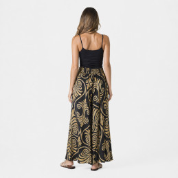 Falda Pantalón Tantrend Black Peacock/Foil Dorado con bolsillos