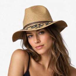 Sombrero Tantrend Beige Animal Print/Doble Cordón de mujer