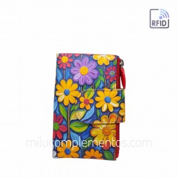 Cartera Belmonte Flores naranja Piel pequeña de señora