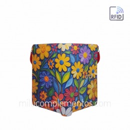 Cartera Belmonte Flores naranja Piel pequeña primavera verano 2026