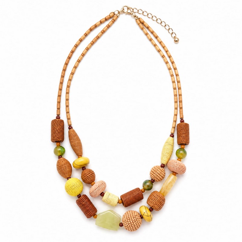 Collar Tantrend Étnico Resina y Piezas Forradas de mujer