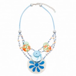 Collar mediano Tantrend Nácar Flor Azul Multicolor
