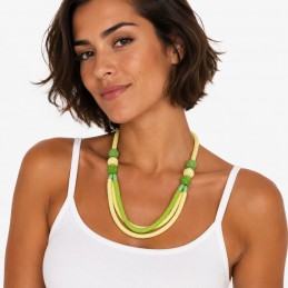 Collar Tantrend Rafia Lentejuelas Verde de mujer