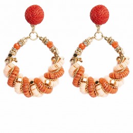 Pendientes tamaño medio Tantrend color naranja primavera verano