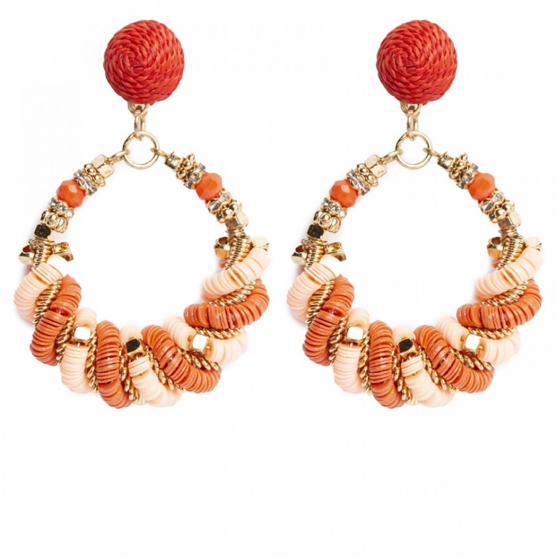 Pendientes tamaño medio Tantrend color naranja primavera verano