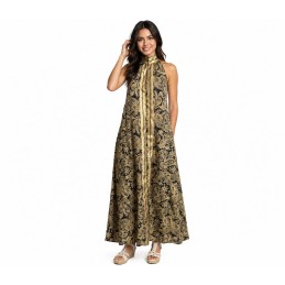 Vestido largo Tantrend negro/dorado LINEA BOHO SOUL de mujer