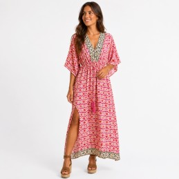 Vestido Tantrend etnico fucsia LÍNEA BOHO SOUL de mujer