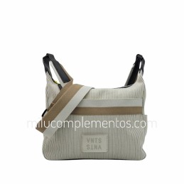 Bolso bandolera Ventis blanco rib de mujer