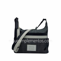 Bolso bandolera Ventis negro rib de señora
