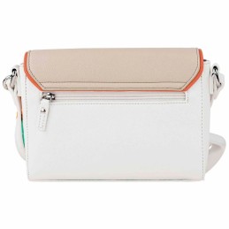 Bolso Bandolera Solapa Lois Selma Blanco bolsillo trasero